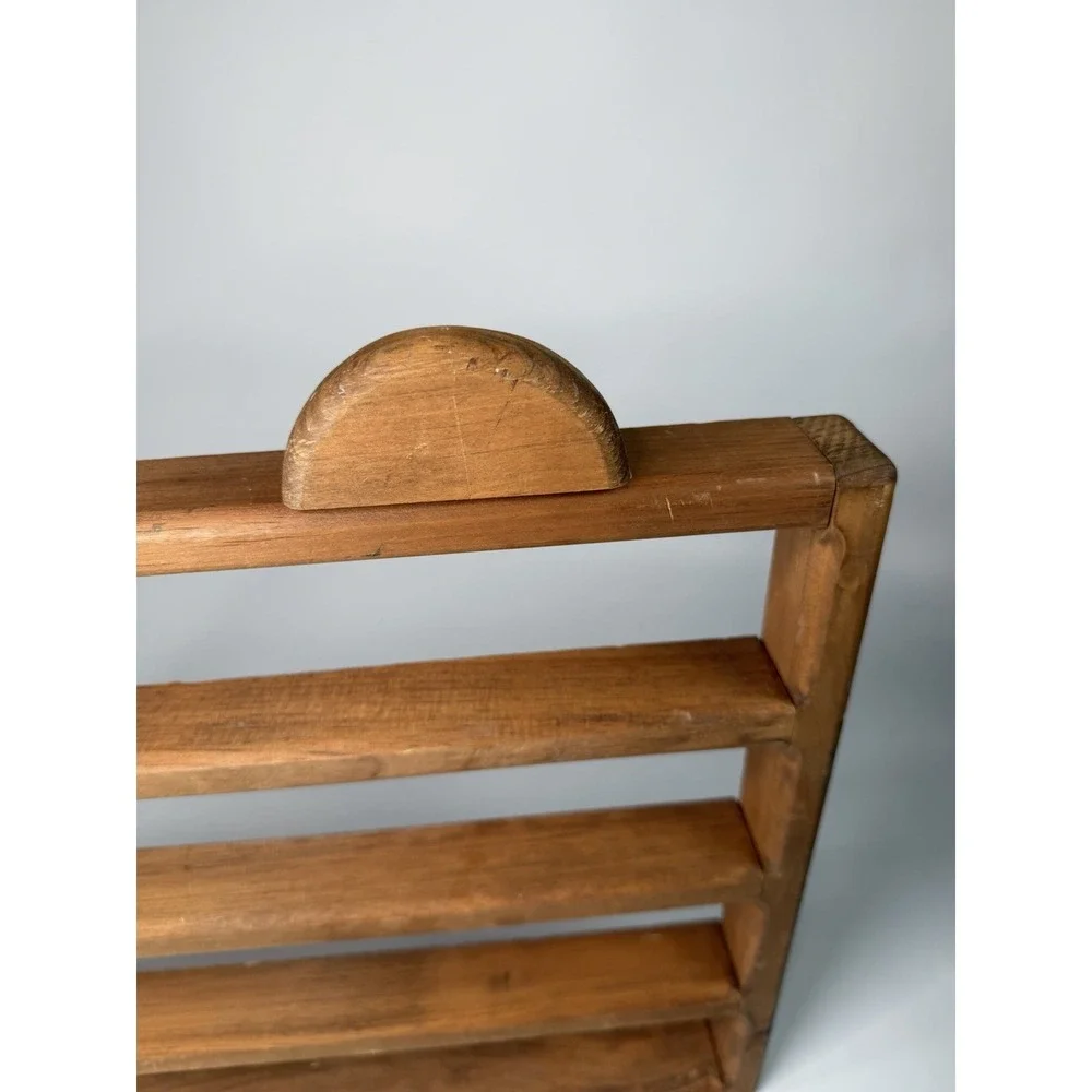 Vintage Wooden 4 Tier Nursery Wall Shelf Kids Room Book Display Shelf